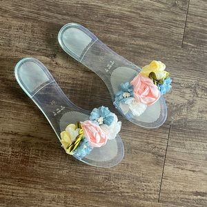 Clear Flower Sandals - BRAND NEW NEVER WORN